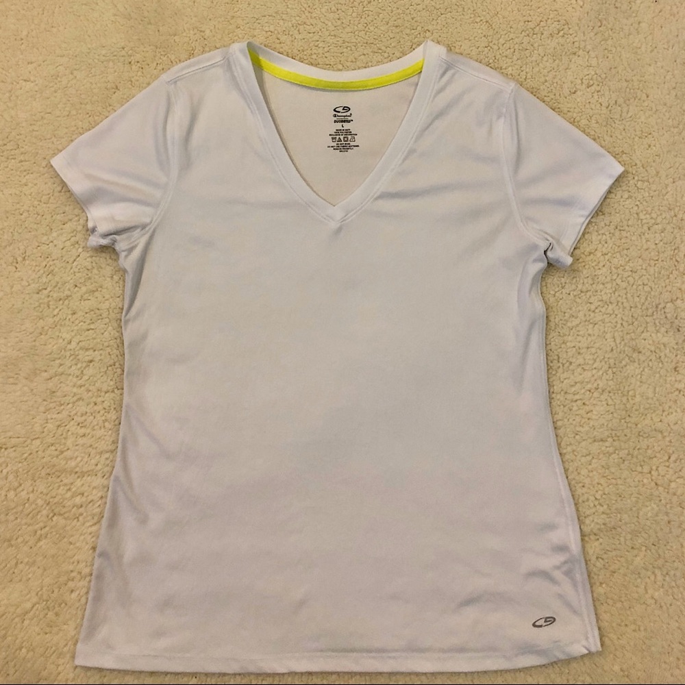 White Athletic T shirt | Moisture Wicking | Large